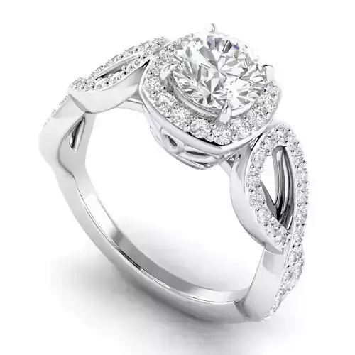 Spiral Shaped Engagement Ring With Diamonds 9