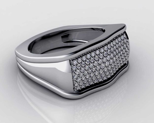 Engagement Ring With Diamonds 20 3D print model