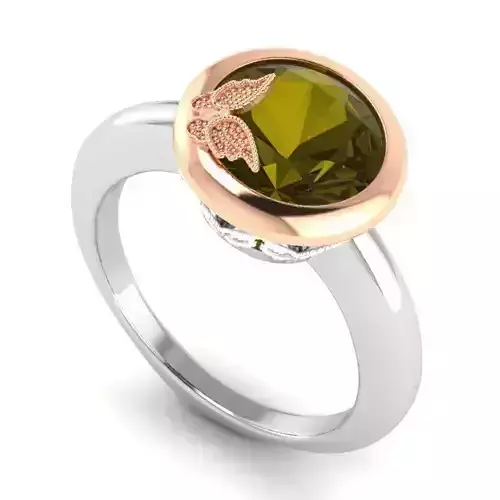 Engagement Ring With Green Diamond