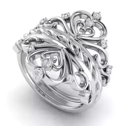 Heart Shaped Engagement Ring With Diamonds 2