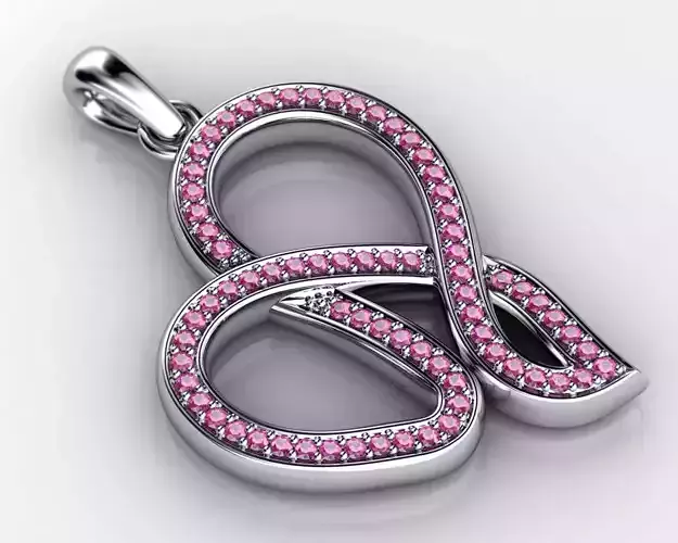 Pendant With Pink Diamonds 3D print model