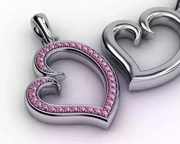 Heart Shaped Pendant With Diamonds