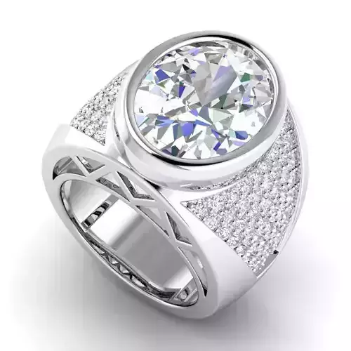 Oval Shaped Engagement Ring With Diamonds 2