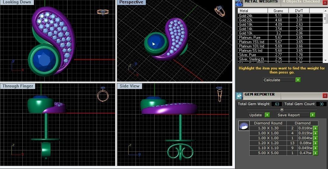 Eartops With Green Diamonds 3D print model_1