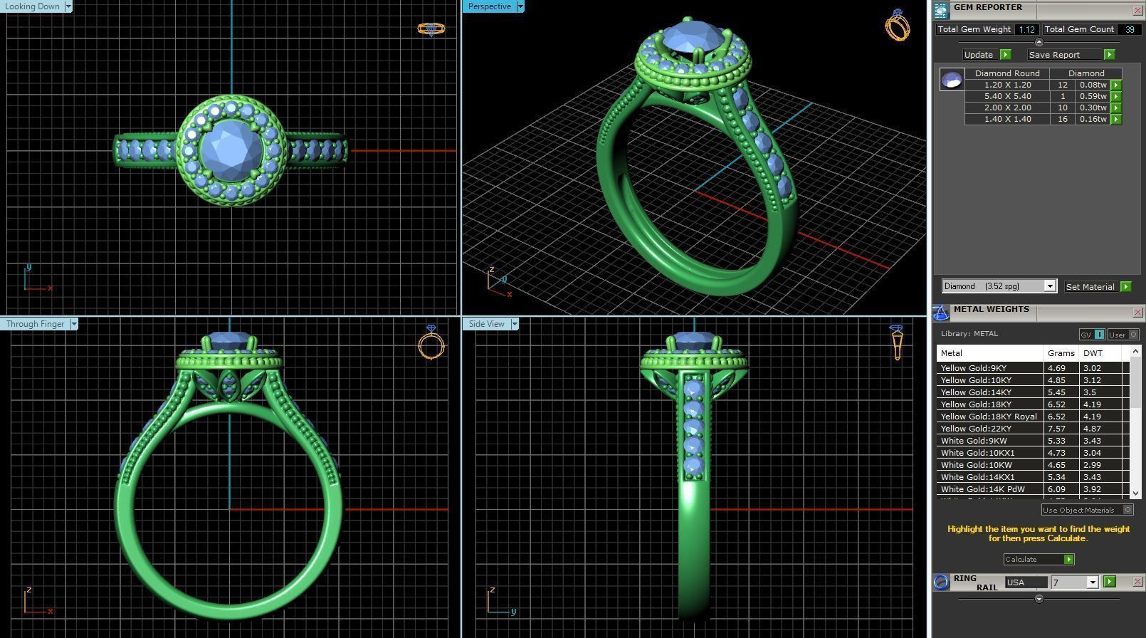 Round Shaped Engagement Ring With Diamonds 4 3D print model_1