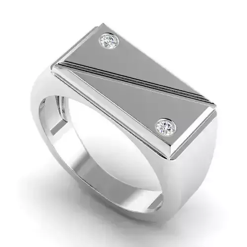Rectangle Shaped Engagement Ring With Diamonds