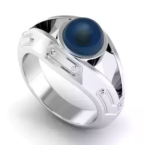 Engagement Ring With Blue Pearl