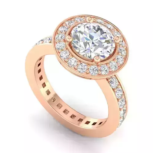 Round Shaped Engagement Ring With Diamonds 5
