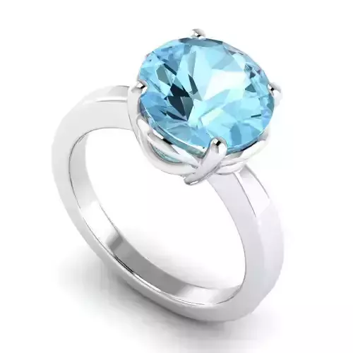 Engagement Ring With Sky Blue Diamond Centerpiece 8
