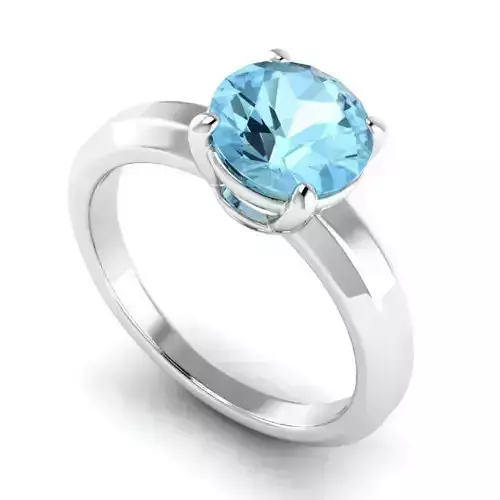 Engagement Ring With Sky Blue Diamond Centerpiece 9