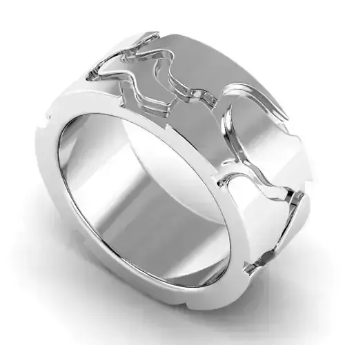 Wide Band Engagement Ring