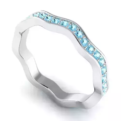 Engagement Ring With Sky Blue Diamonds 3