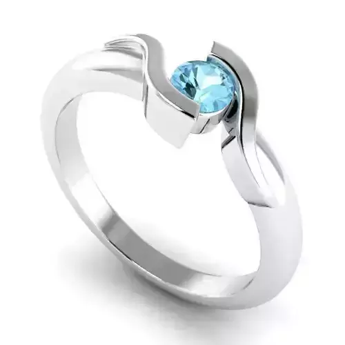 Engagement Ring With Sky Blue Diamond 1