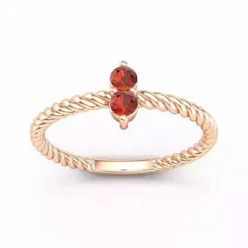 Spiral Engagement Ring With Red Diamonds