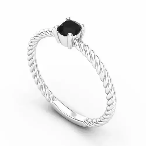 Spiral Engagement Ring With Black Diamond