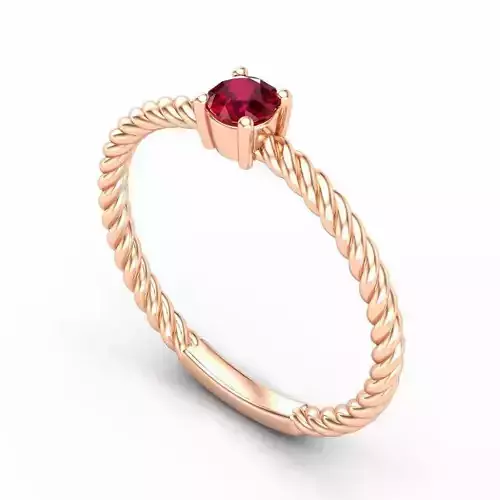 Spiral Engagement Ring With Red Diamond 3D print model
