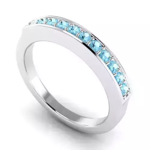 Engagement Ring With Sky Blue Diamonds 4