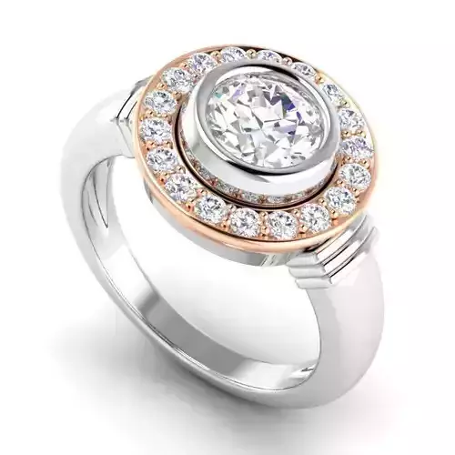 Round Shaped Engagement Ring With Diamonds 8