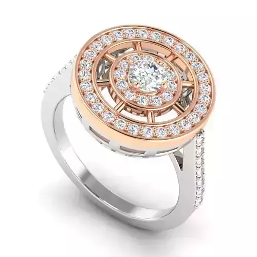 Round Shaped Engagement Ring With Diamonds 9
