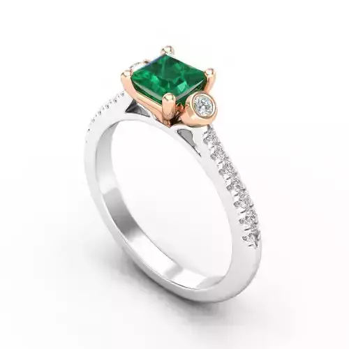 Engagement Ring With Green Diamond Centerpiece