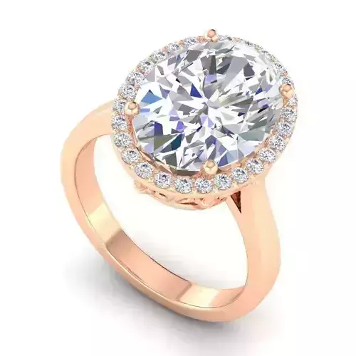 Oval Shaped Engagement Ring With Diamonds 3