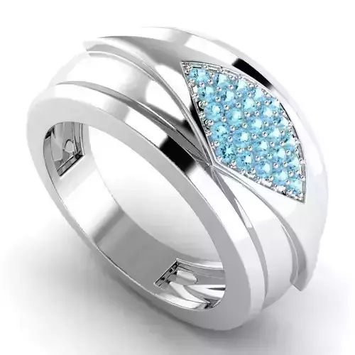 Engagement Ring With Sky Blue Diamonds 7