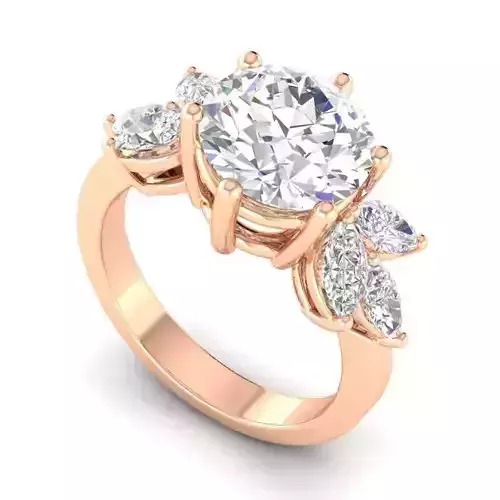 Diamond Engagement Ring With Leaf Design