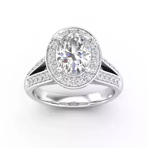 Oval Engagement Ring With Diamonds