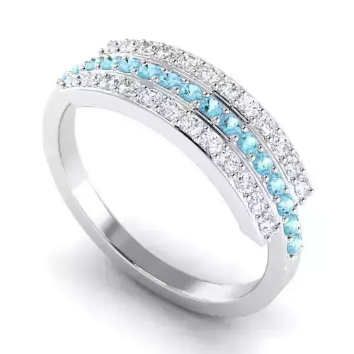 Engagement Ring With Sky Blue Diamonds 10
