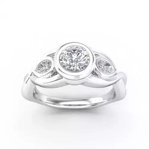 Spiral Shaped Engagement Ring With Diamonds 11