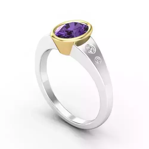 Engagement Ring With Purple Diamond
