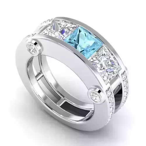 Engagement Ring With Sky Blue Diamond 2
