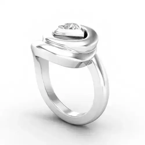 Spiral Shaped Engagement Ring With Diamond 2