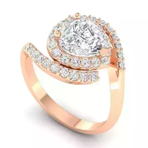Spiral Shaped Engagement Ring With Diamonds 13
