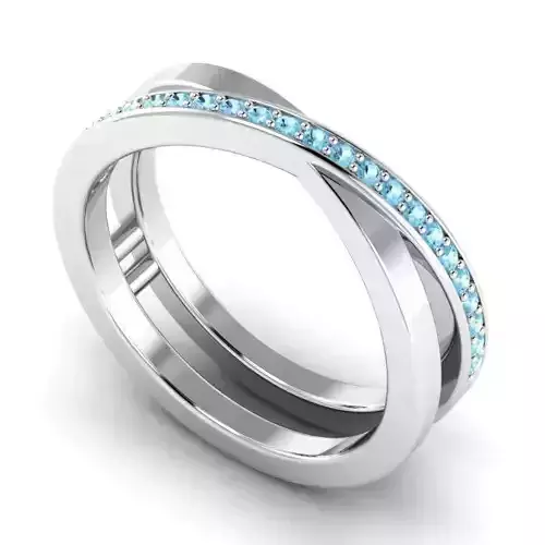 Spiral Engagement Ring With Skyblue Diamond 1
