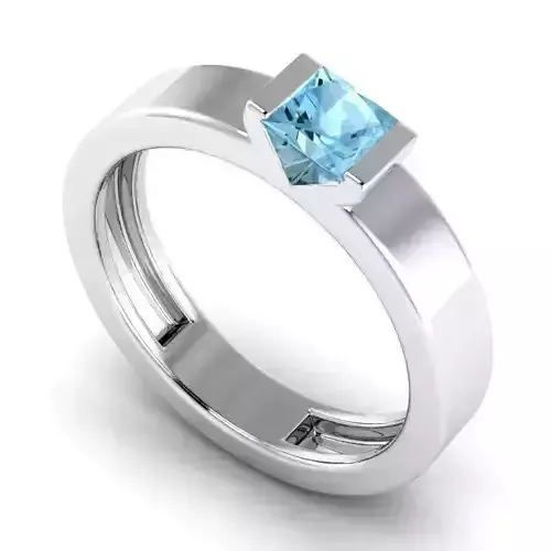 Engagement Ring With Sky Blue Diamond 3