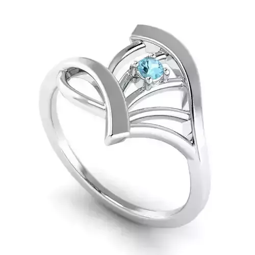 Spiral Engagement Ring With Skyblue Diamond 2