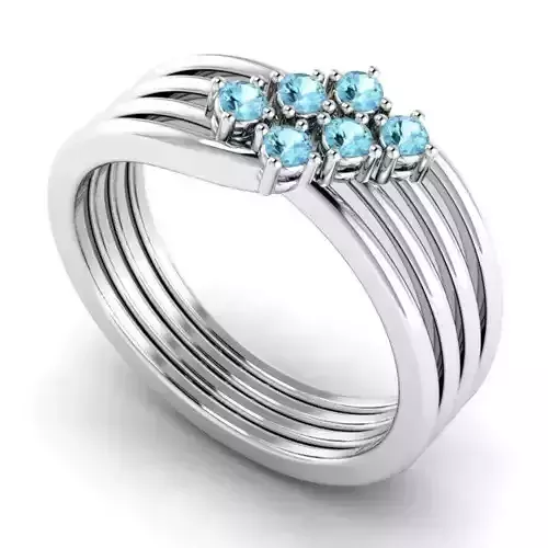 Engagement Ring With Sky Blue Diamonds 12