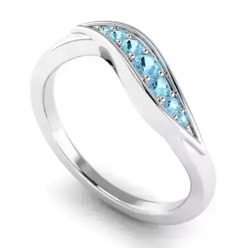 Engagement Ring With Sky Blue Diamonds 13