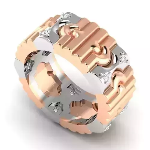 Multicolor Engagement Ring With Diamonds