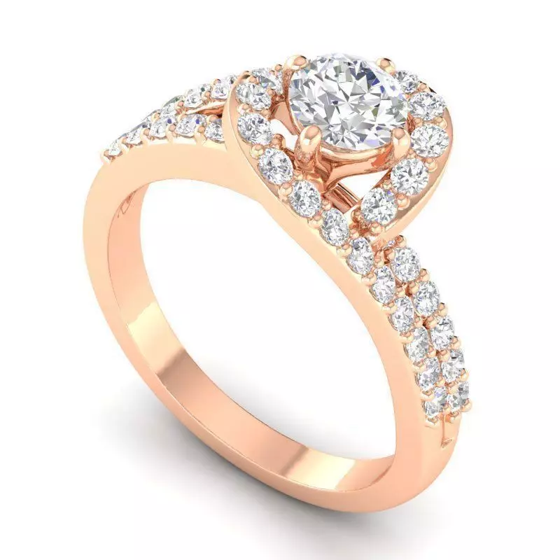 Spiral Engagement Ring With Diamonds 3 3D print model_0