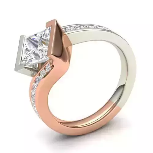 Multicolor Engagement Ring With Diamonds 1