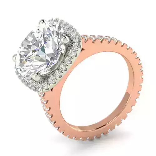 Rectangular Design Engagement Ring With Diamonds