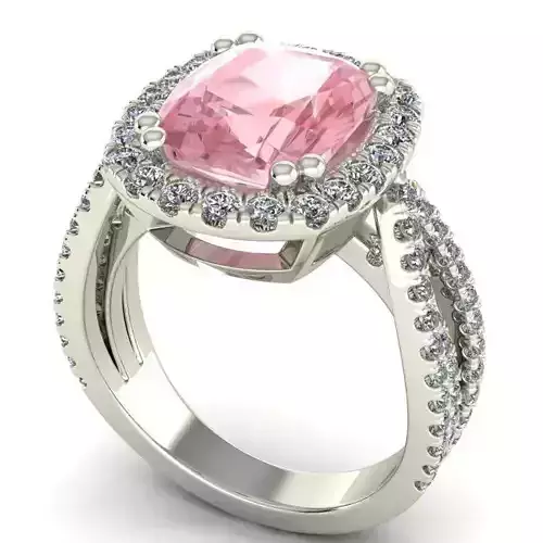 Engagement Ring With Big Pink Diamond Centerpiece