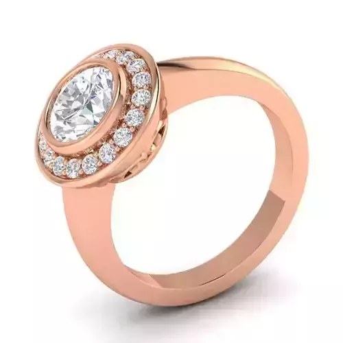 Round Shaped Engagement Ring With Diamonds 12