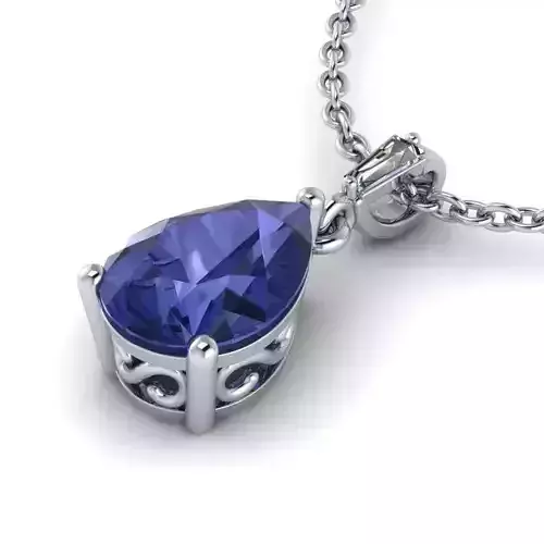 Drop Shaped Pendant With Blue Diamond 3D print model