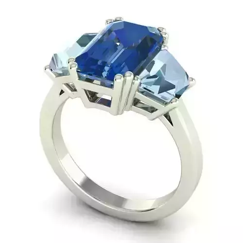 Engagement Ring With Blue Diamonds