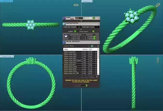 Flower Shaped spiral Engagement Ring With Diamonds