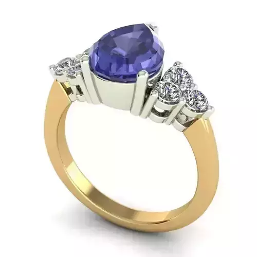 Engagement Ring With Blue Diamond Centerpiece 1