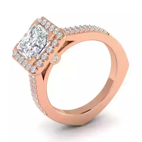 Square Shaped Engagement Ring With Diamonds 6